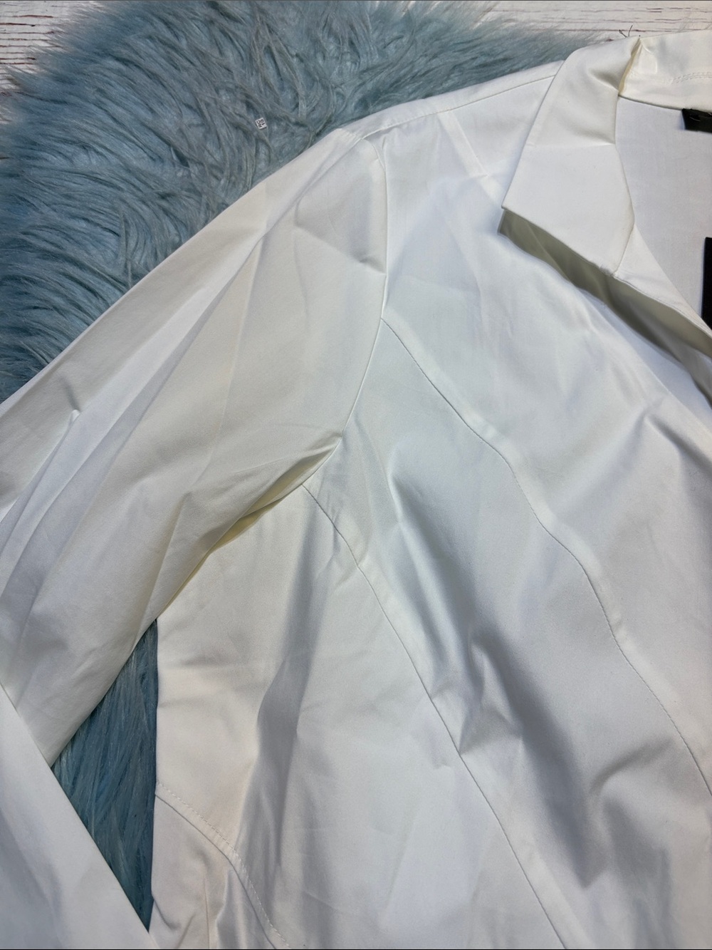 NWT Lafayette 148 New York White Side Zip Shirt with Collar sz 16 - Picture 3 of 11
